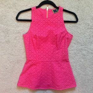 C. Wonder Peplum Eyelet Sleeveless Top